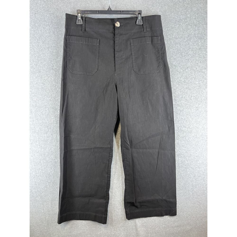 Anthropologie Colette Size 34 Petite Black Magic Fabric Cropped Pants